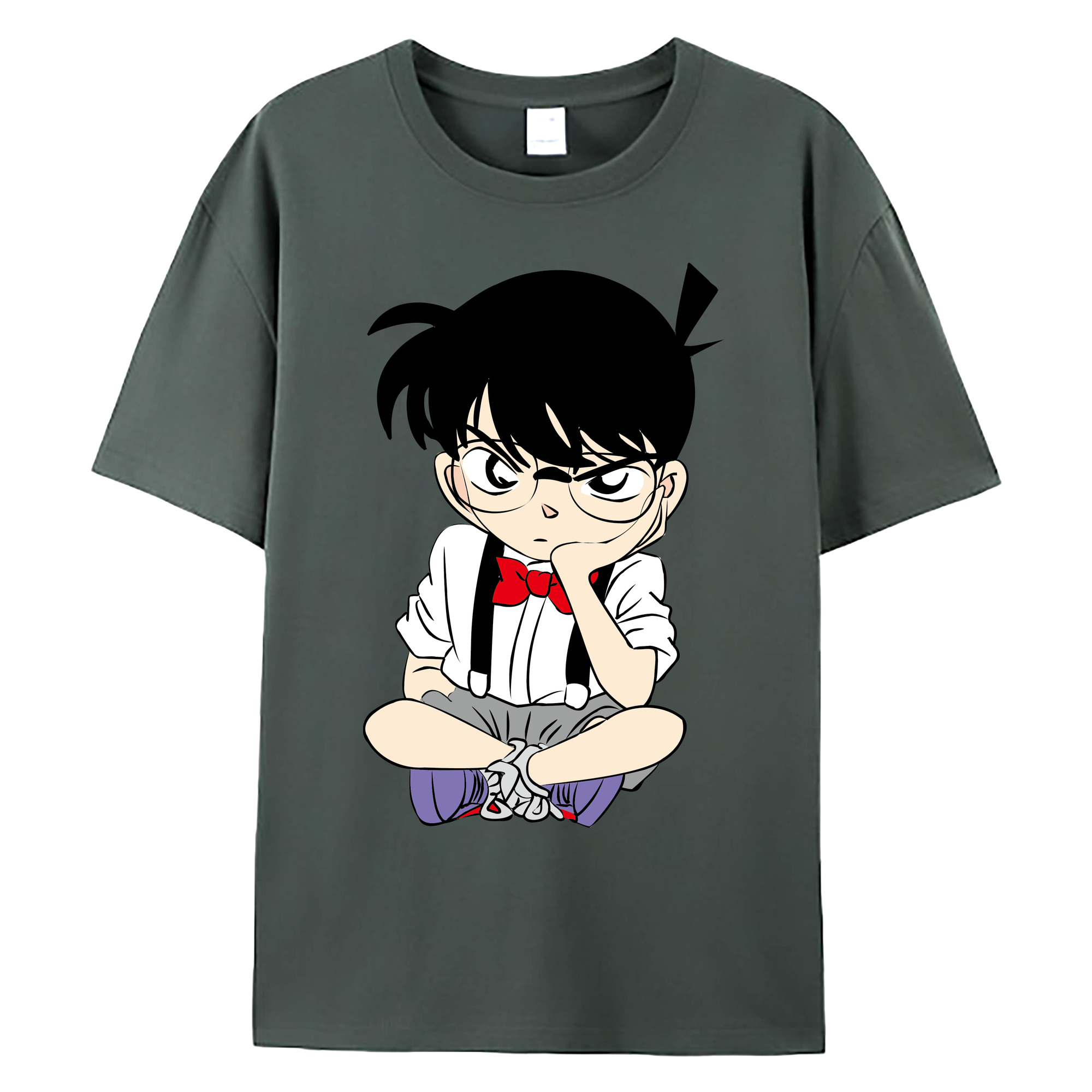 （画像用） 名探偵コナン 江戸川 コナン Detective Conan Conan Edogawa 綿100％ メンズ半袖Tシャツ｜肌触りやわらか＆通気性